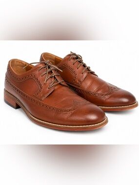 Drexlite Men's Wingtip Oxford Brogue Dress Shoes Brown Size 10.5